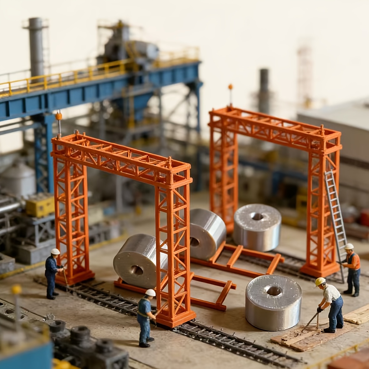 5 Sets HO Scale Steel Coil And Pallet Model Kit Combination